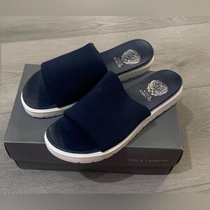 Vince Camuto Navy Slide Sandals